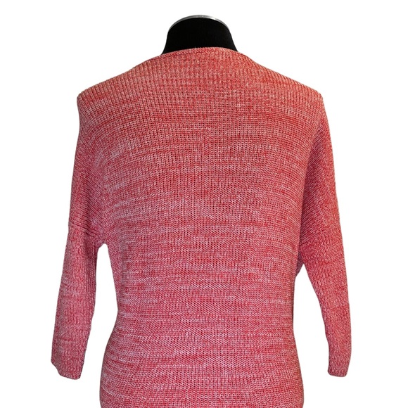 Express - Coral Oversized V-Nek Dolman Sleeve Cotton Sweater – Small - Picture 7 of 10